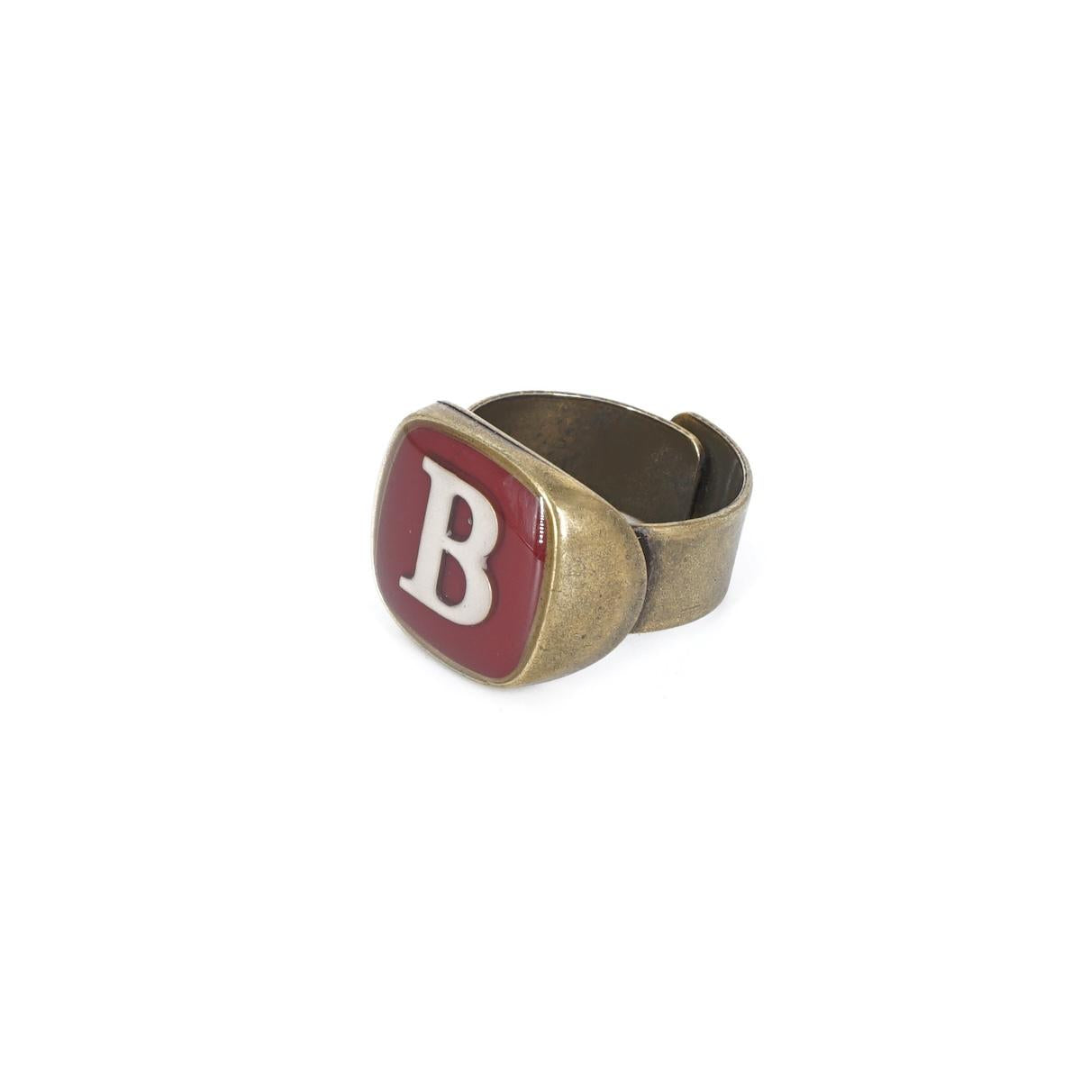 ANELLO LETTERA B BORDEAUX ANELLO LETTERA B BORDEAUX E AVORIO UNIQUE UNCONVENTIONAL DETAILS 