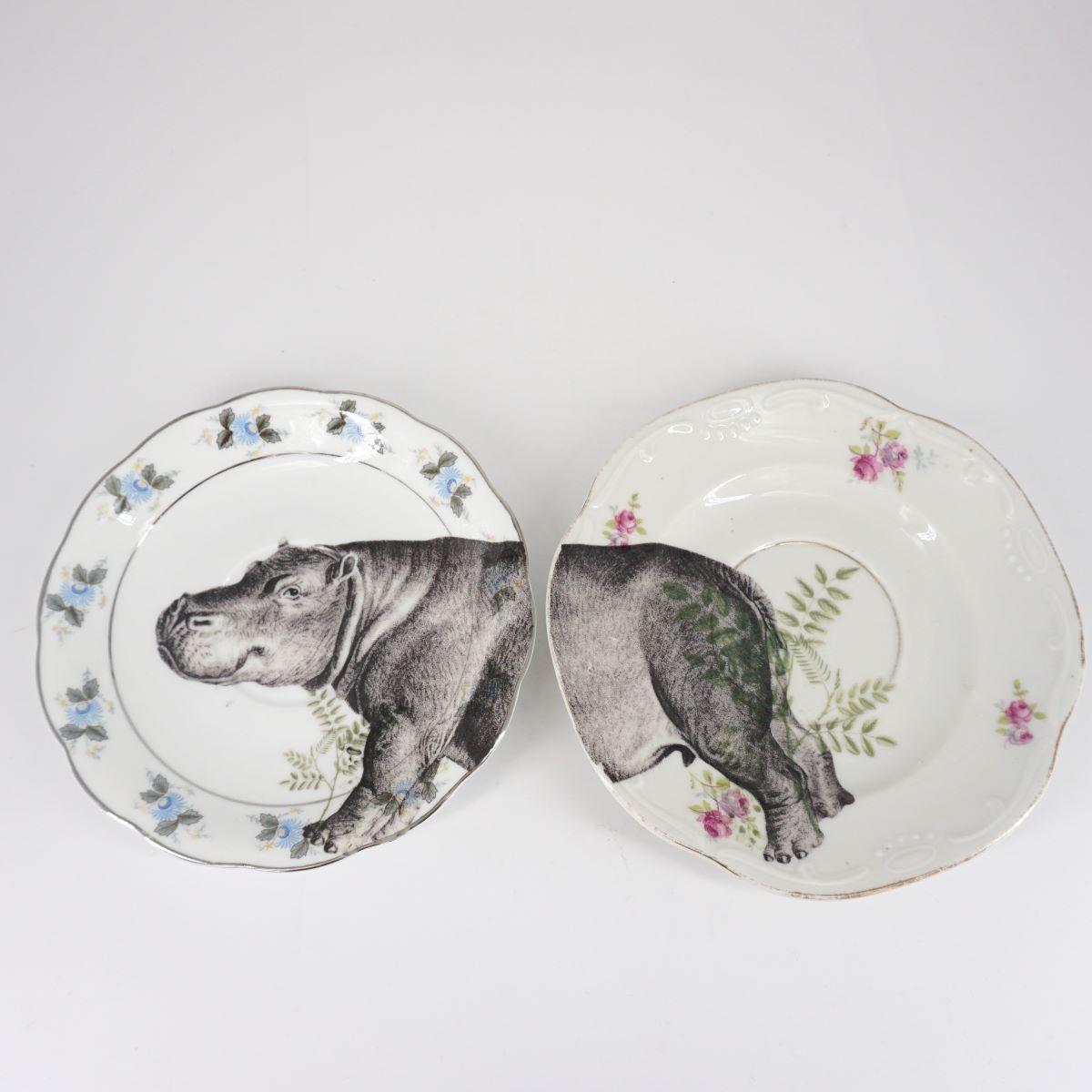 Pair of HIPPO tea plates