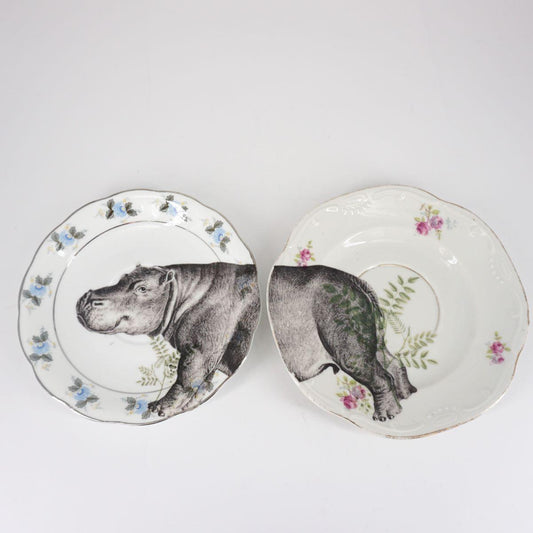 Pair of HIPPO tea plates