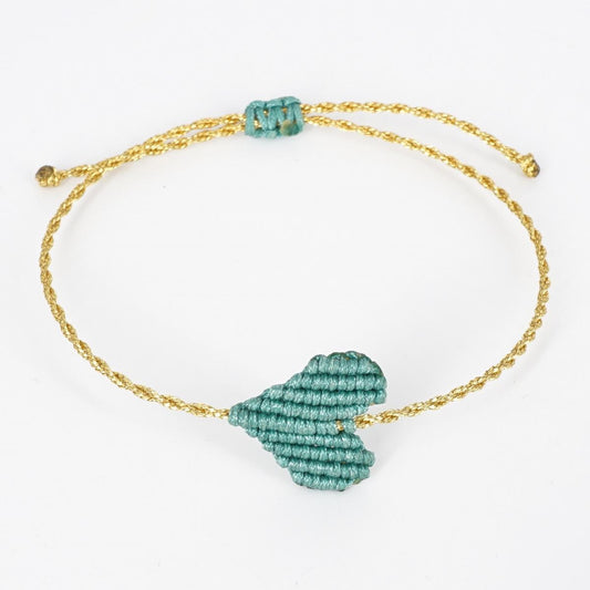 Bracciale CUORE verde salvia BRACCIALE CUORE VERDE SALVIA NOMADEA 