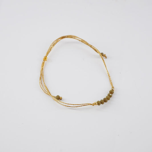 Bracelet BEADS THREAD MILITARY GREEN LIGHT