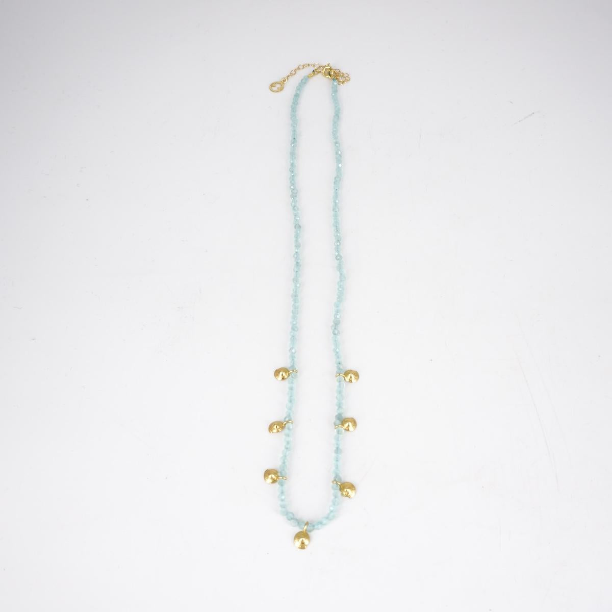 Blue colored stone necklace SHELLS