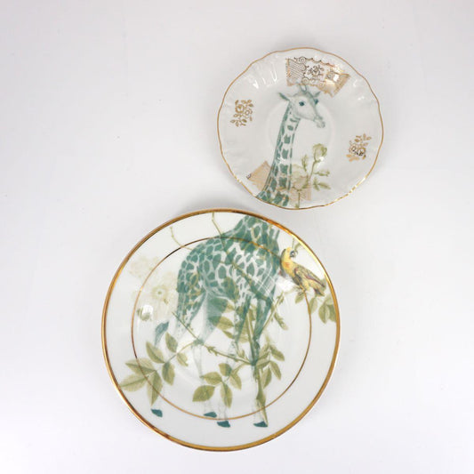 Pair of GIRAFFE tea and coffee plates