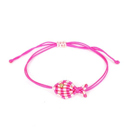 Bracciale PESCIOLINO A RIGHE FUCSIA E ROSA CHIARO BRACCIALE PESCIOLINO RIGHE FUCSIA/ROSA CHIARO NOMADEA 