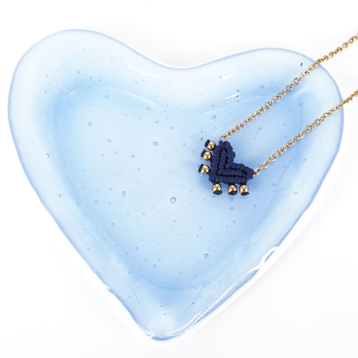 Collana CUORE SACRO borchie BLU COLLANA CUORE SACRO BORCHIE BLU NOMADEA 