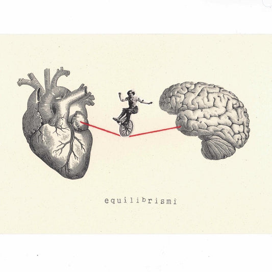 Babel STAMPA EQUILIBRISMI CUORE CERVELLOMONOCICLO NATURALE