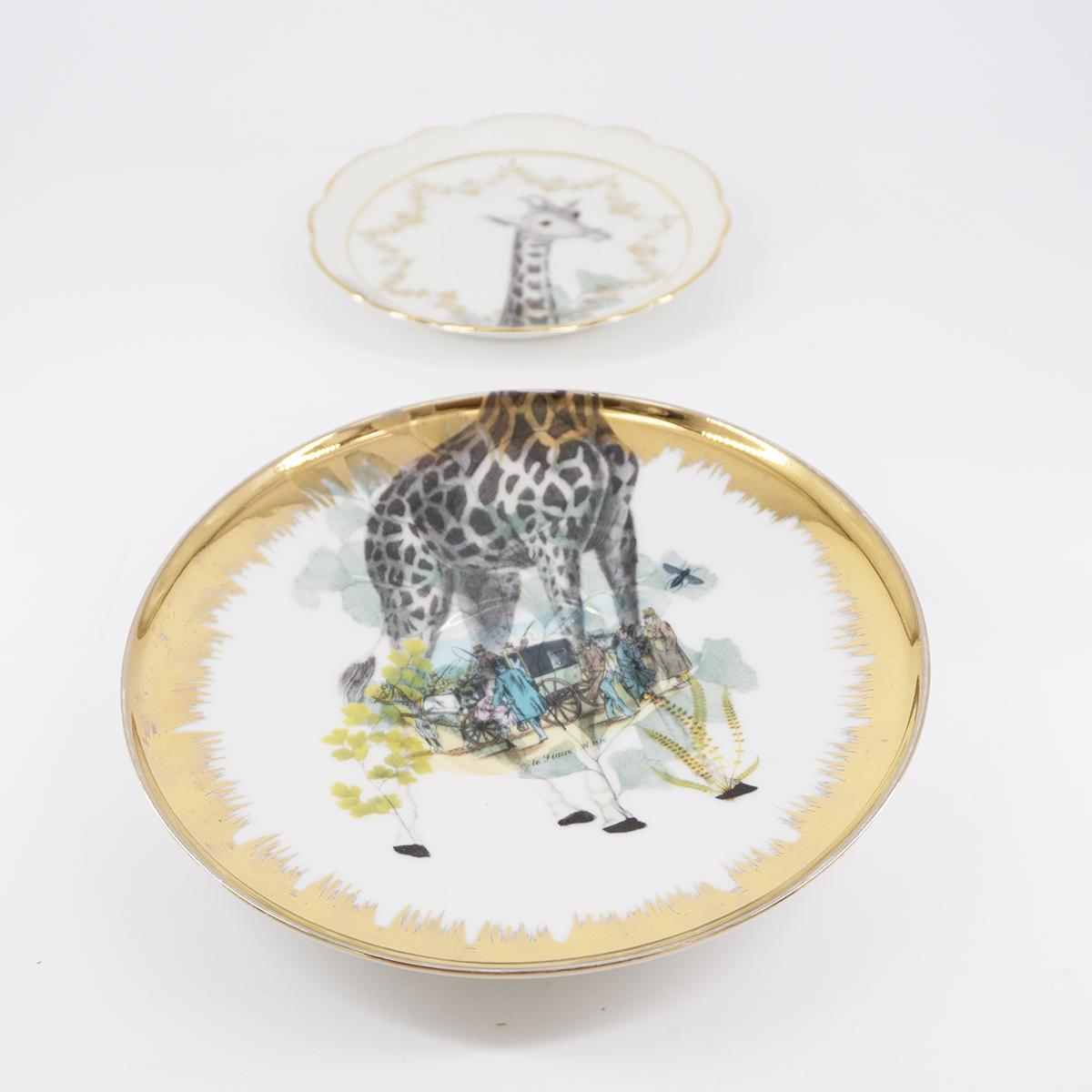 Pair of GIRAFFE tea and coffee plates