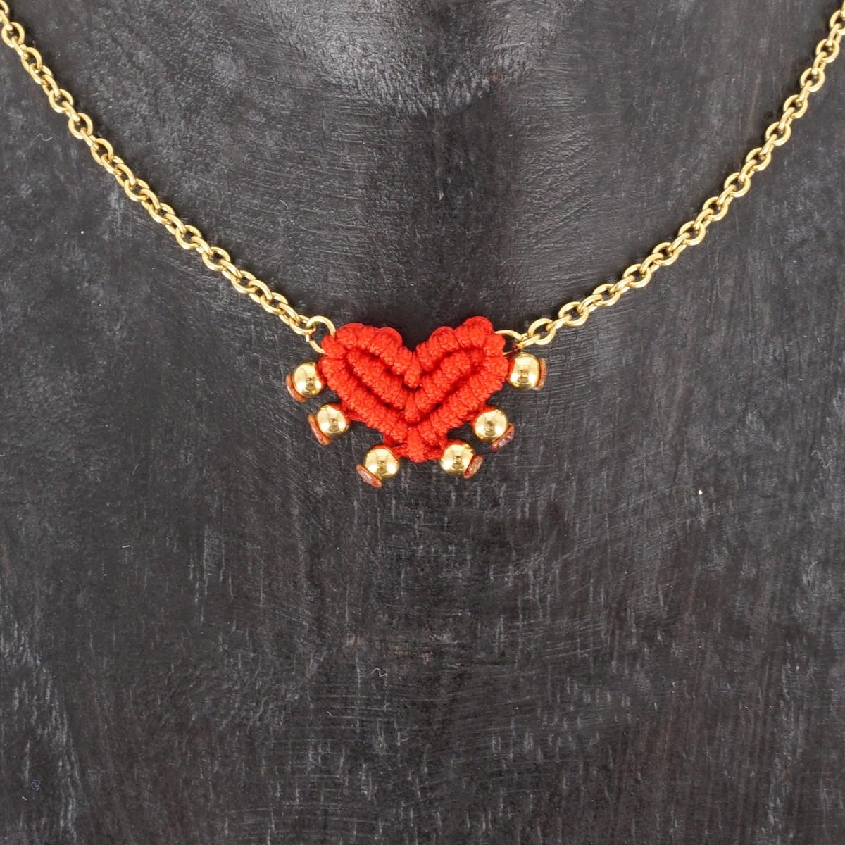 Collana CUORE SACRO borchie ROSSO COLLANA CUORE SACRO BORCHIE ROSSO NOMADEA 