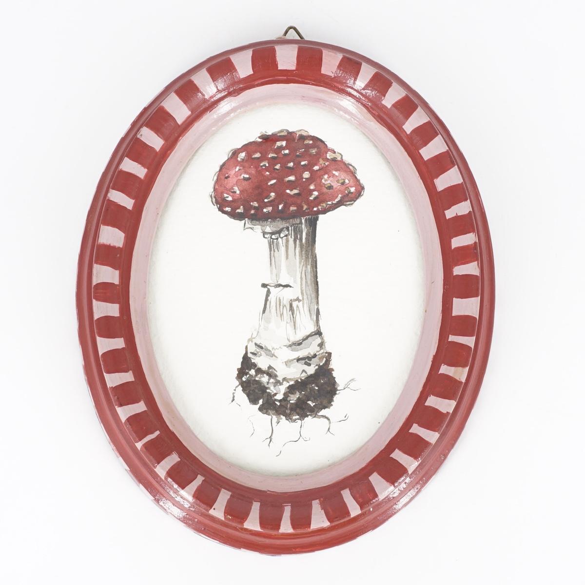 Quadretto AMANITA MUSCARIA CORNICE ROSA E BORDEAUX AMANITA MUSCARIA CORNICE ROSA E BORDEAUX  CATERINA BERTA 