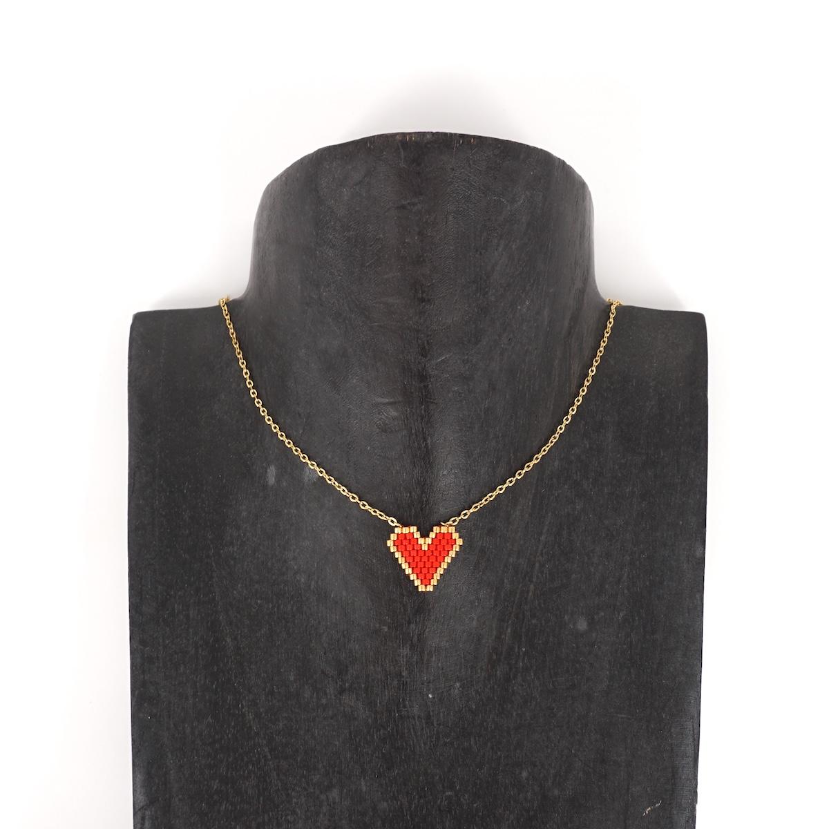 Collana telaio CUORE ROSSO