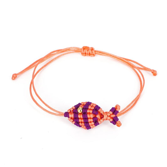 Bracciale PESCIOLINO A RIGHE ROSA SALMONE E VIOLA BRACCIALE PESCIOLINO RIGHE ROSA SALMONE/VIOLA NOMADEA 