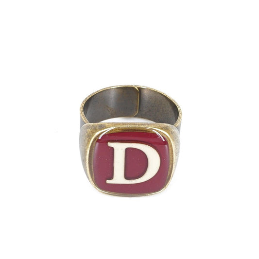 ANELLO LETTERA D BORDEAUX ANELLO LETTERA D BORDEAUX E AVORIO UNIQUE UNCONVENTIONAL DETAILS 