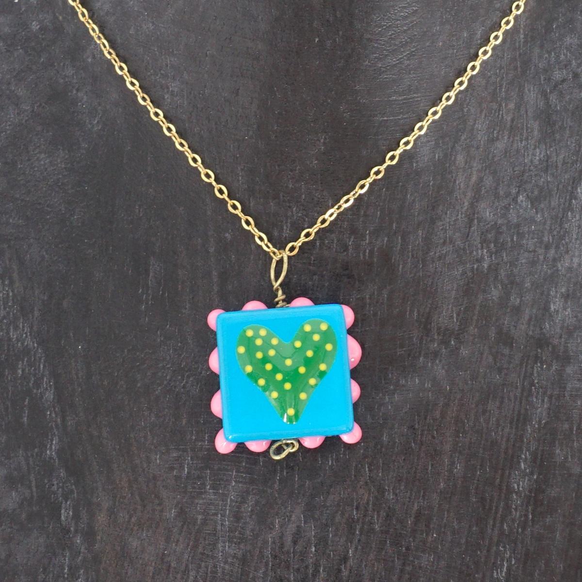 Collana VETRO CUORE AZZURRO COLLANA CHARM VETRO CUORE AZZURRO SVEVA 