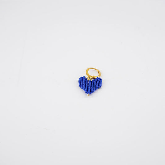 Single earring HEART electric blue