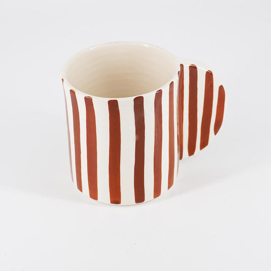 TAZZA TÉ RIGHE MARRONI