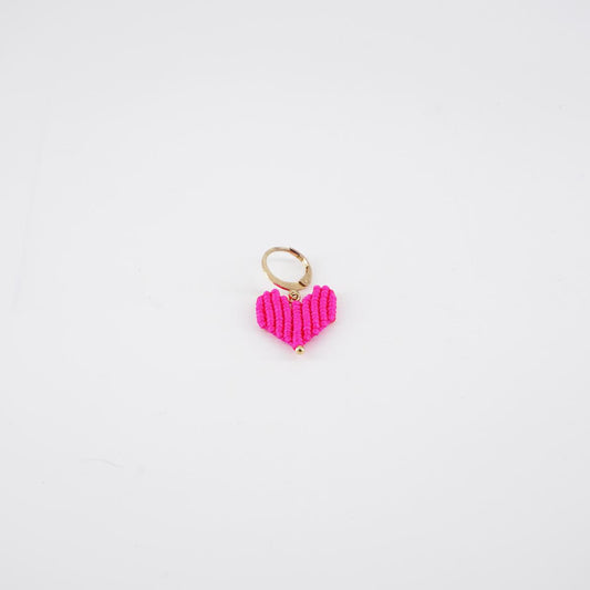 Single fuchsia HEART earring