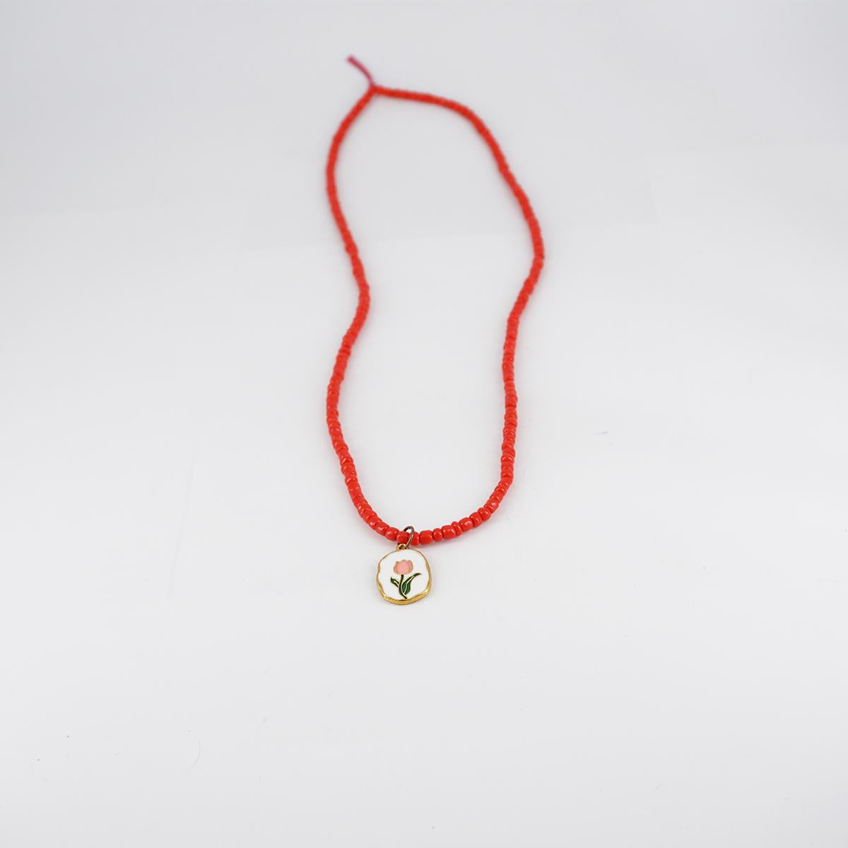 Red charm necklace
