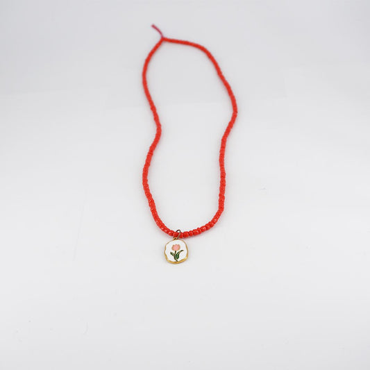 Red charm necklace