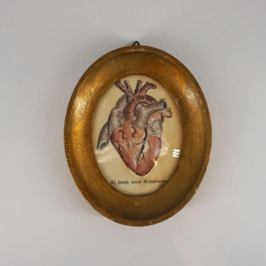 Quadretto AL CUOR NON SI COMANDA PICCOLO OVALE ORO