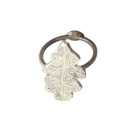 Portatovagliolo foglia quercia argento