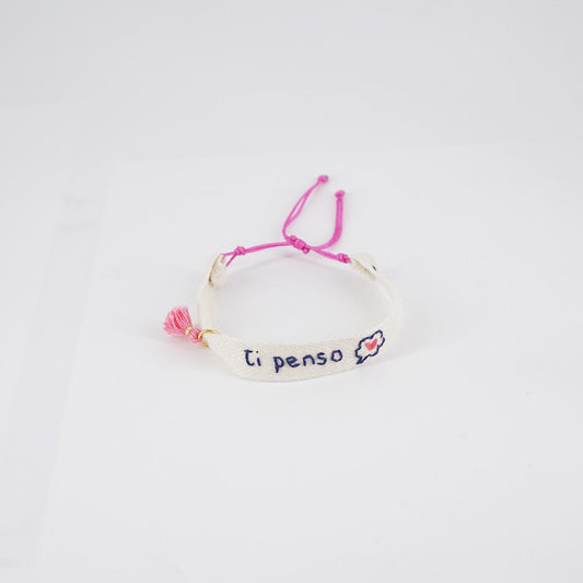 I THINK OF YOU tassel bracelet