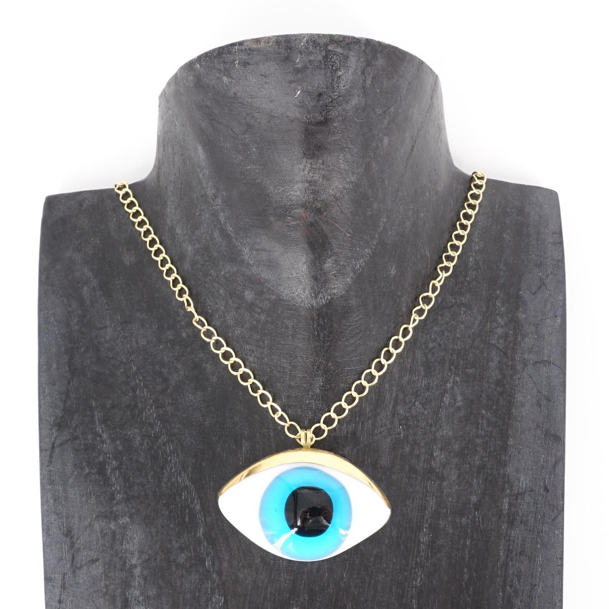 Collana occhio medium AZZURRO COLLANA OCCHIO MEDIUMAZZURRA VETRO FUSO 