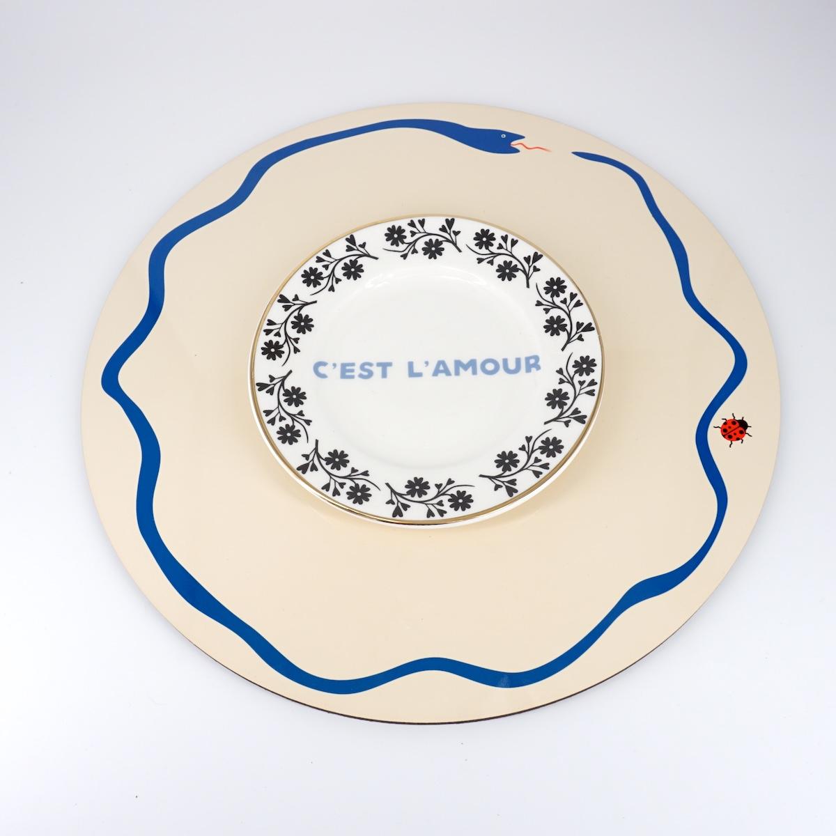 SOTTOPIATTO TONDO CORNETTO E FIOCCO