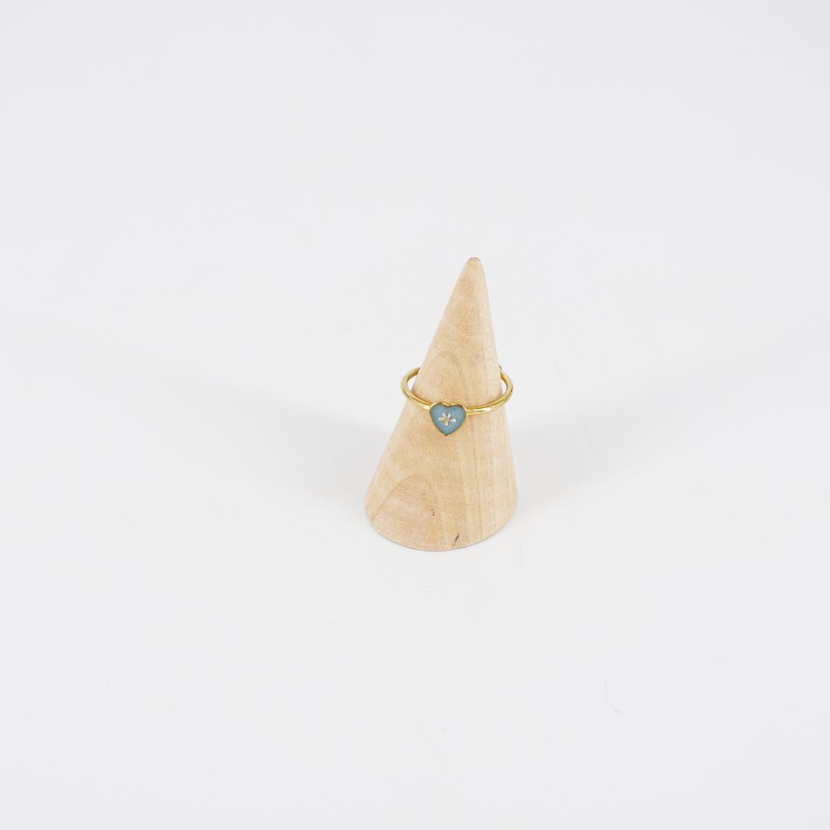 Anello basic cuore Azzurro chiaro