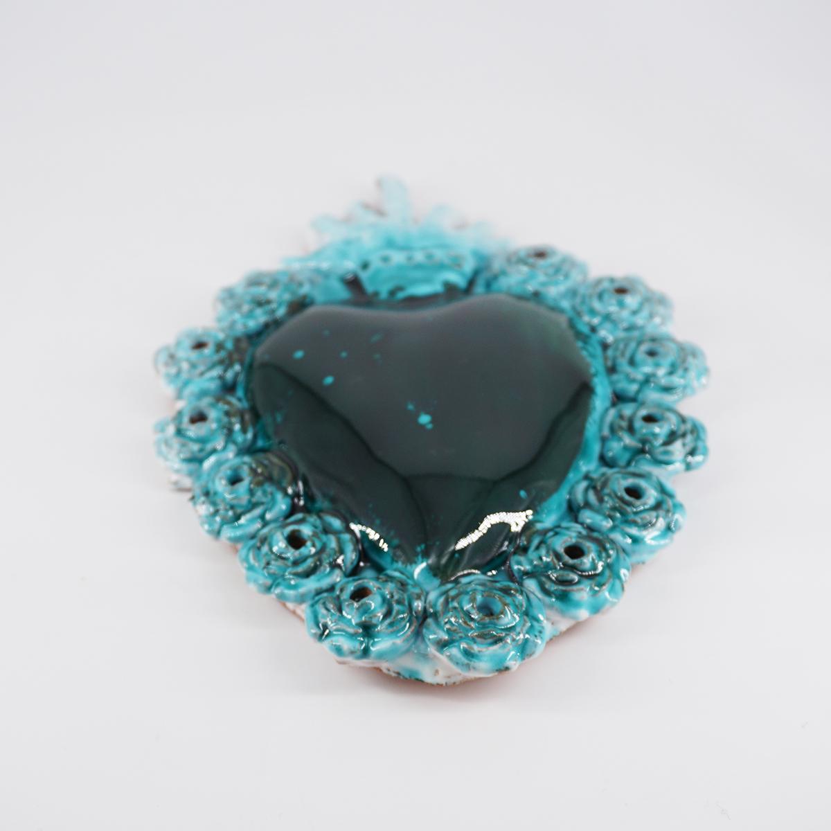 Exvoto large ROSE aquamarine and green