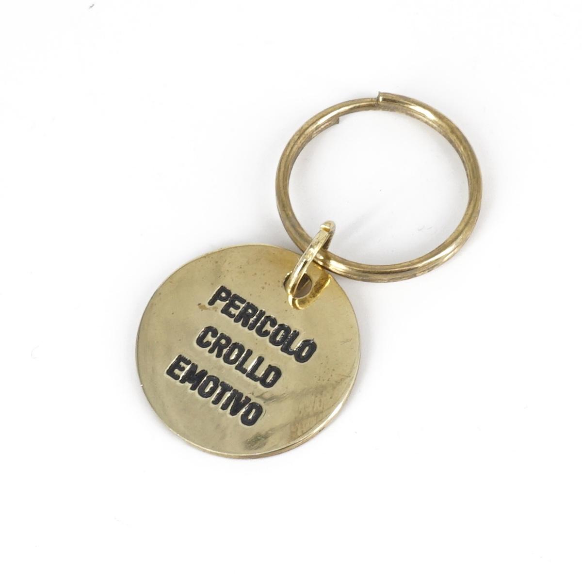 Portachiavi tondo PERICOLO CROLLO EMOTIVO