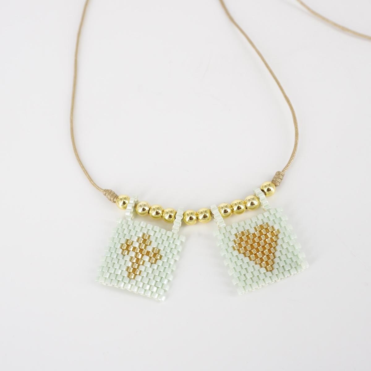 Collana TELAIO DOPPIO cordino AZZURRO E ORO