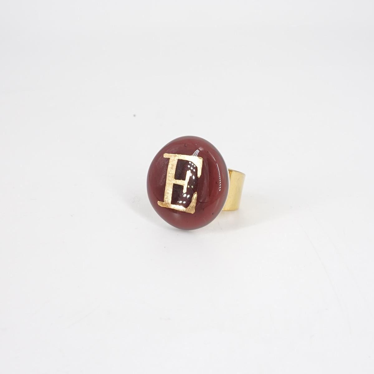 VETRO FUSO ANELLO LETTERAE PRUGNA