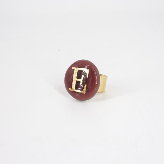 VETRO FUSO ANELLO LETTERAE PRUGNA
