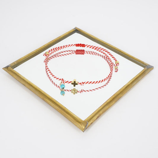 BRACCIALE CORDINO PIETRA AZZURRA E CROCE BRACCIALETTO CORDINO PIETRA AZZURRA CROCE SOPHIE GIOIELLI 