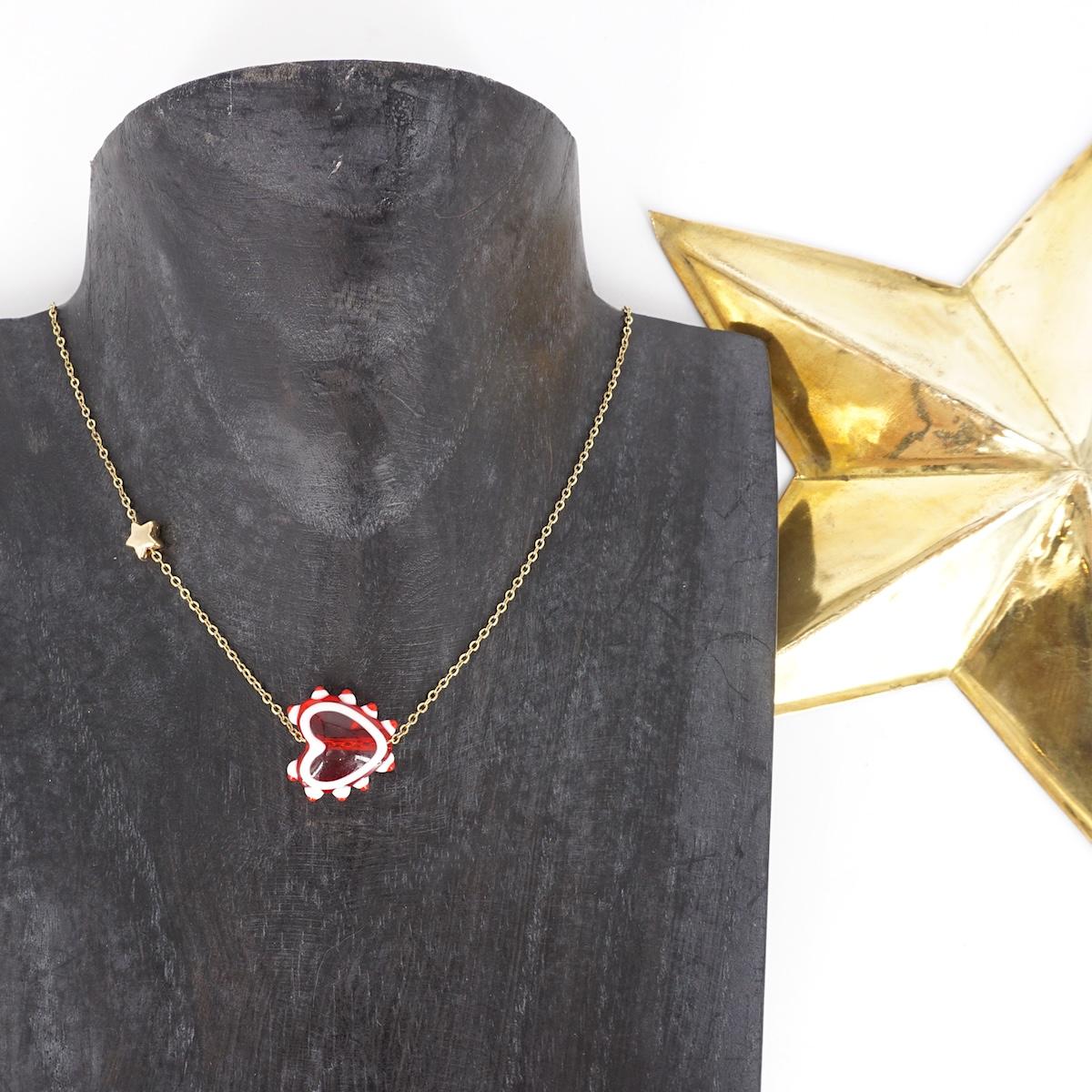 Collana vetro CUORE ROSSO COLLANA CHARM VETRO CUORE ROSSO SVEVA 