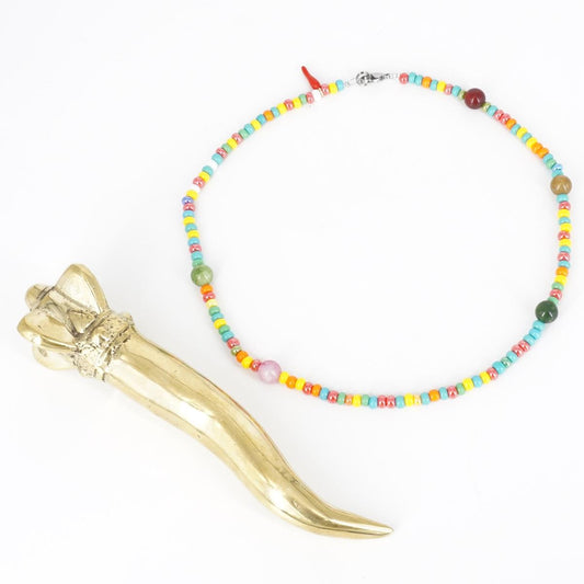 COLLANA PERLINE E PIETRE MULTICOLOR COLLANA PERLINE E PIETRE 45 CM CRISTIANO 