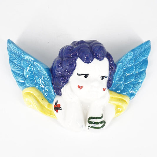 Angelo TATTOO ali azzurre ANGELO CAPELLI BLU TATTOO ALI AZZURRE ZENJI CERAMICS 