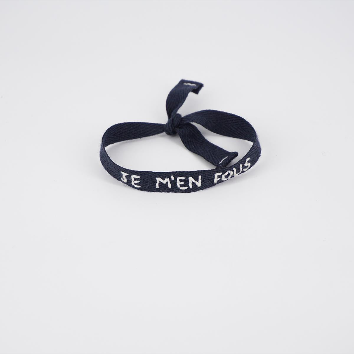JE M'EN FOUS blue bracelet