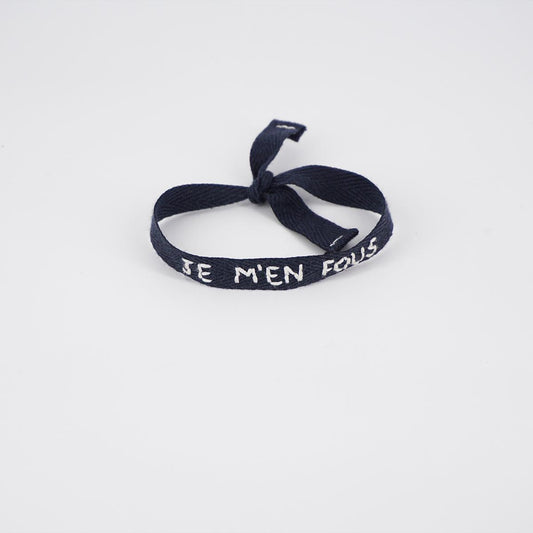 JE M'EN FOUS blue bracelet