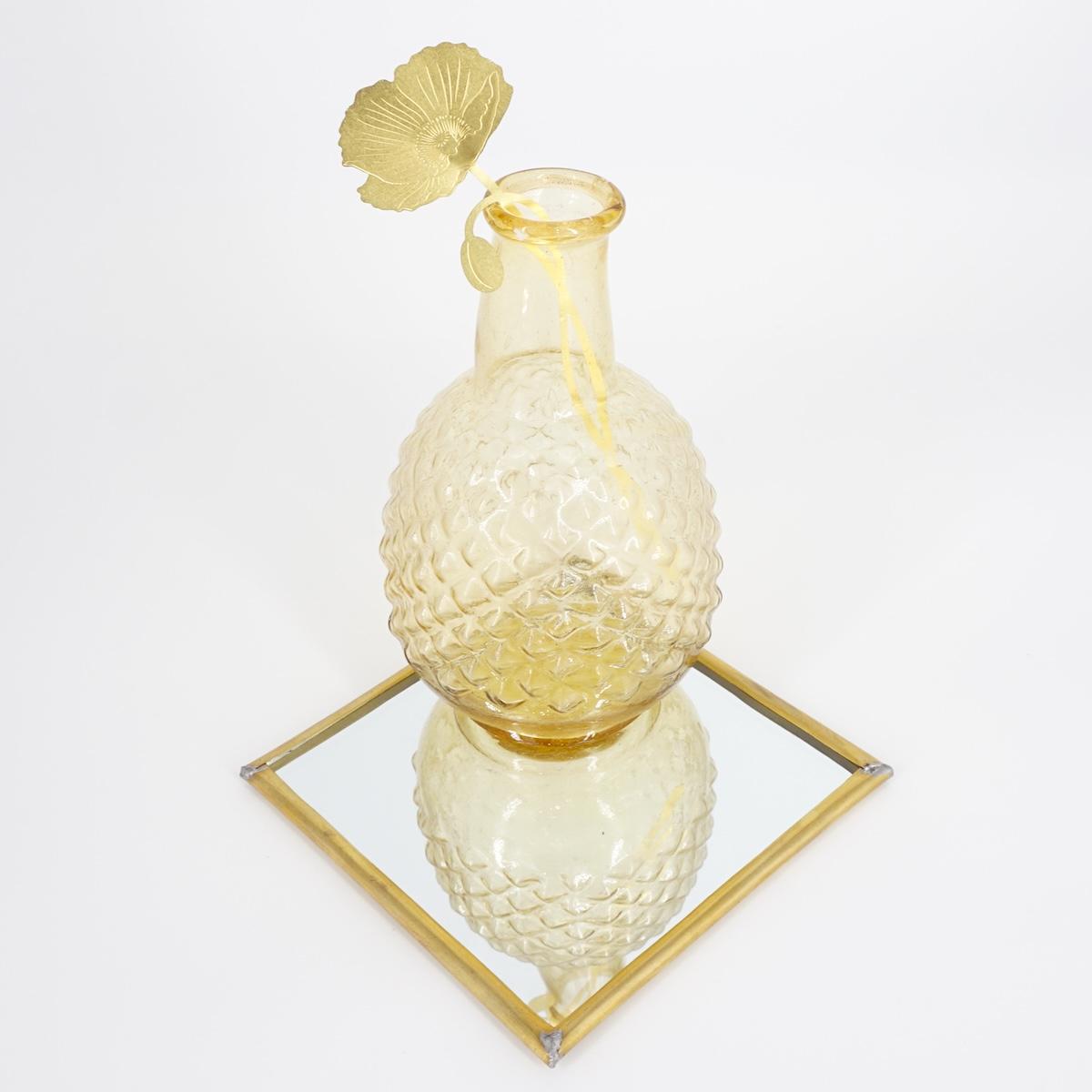 DE WELDAAD VASETTO IN VETROBASE TONDO ANANAS GIALLO