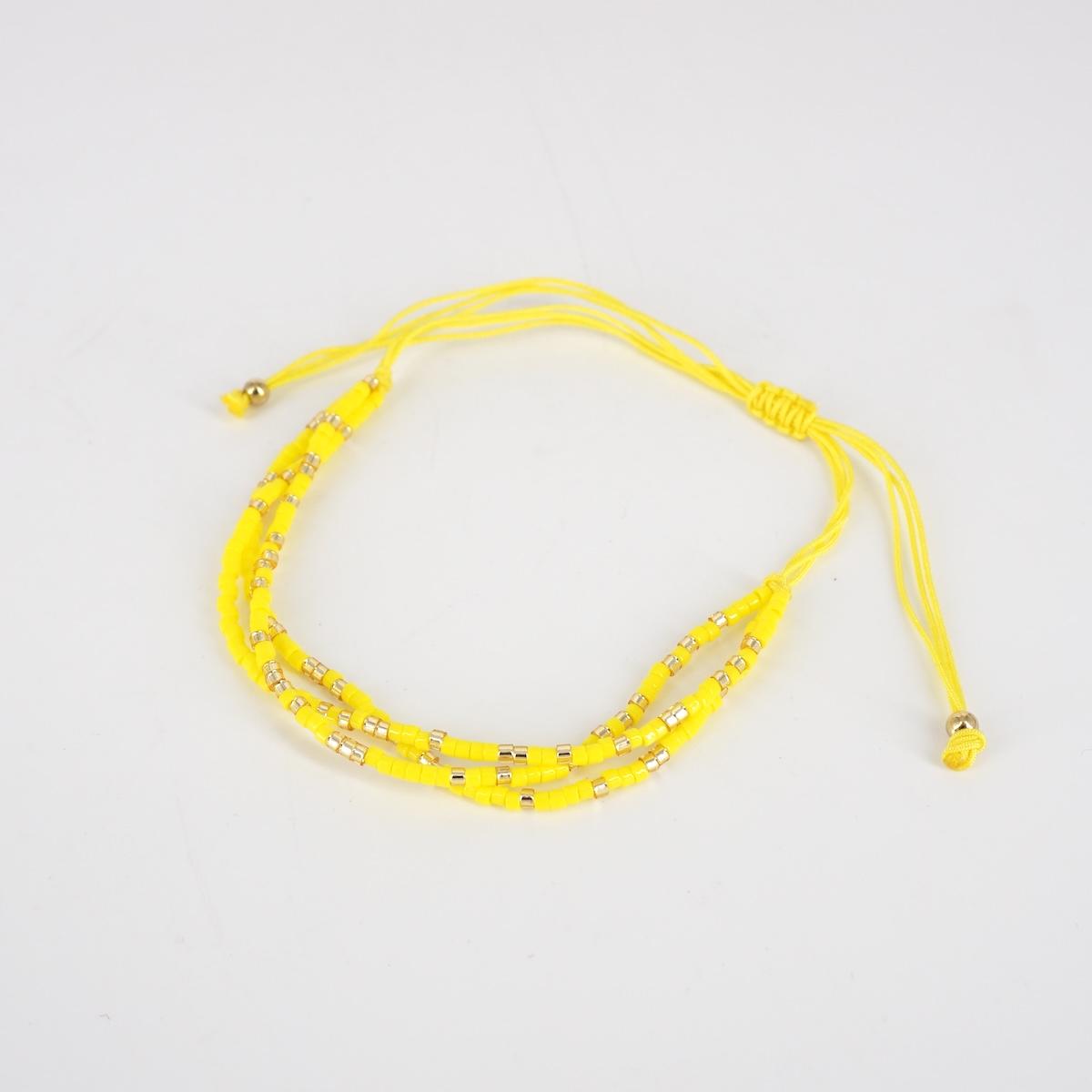 3-strand YELLOW bead bracelet