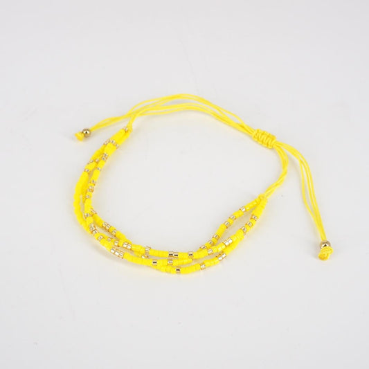 3-strand YELLOW bead bracelet