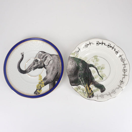Pair of ELEPHANT tea plates