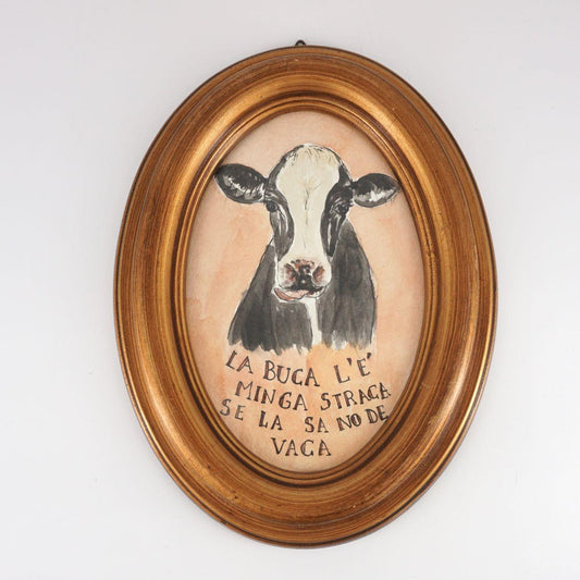 Quadretto LA BUCA L'E' MINGA STRACA OVALE GRANDE