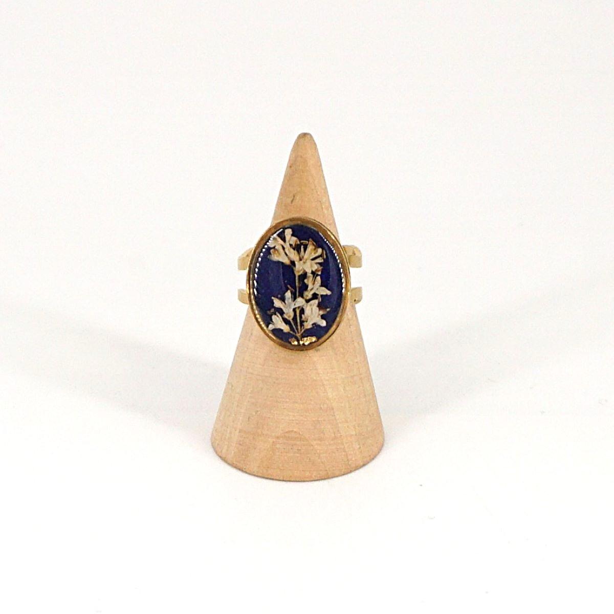 Grande bague ovale bleue