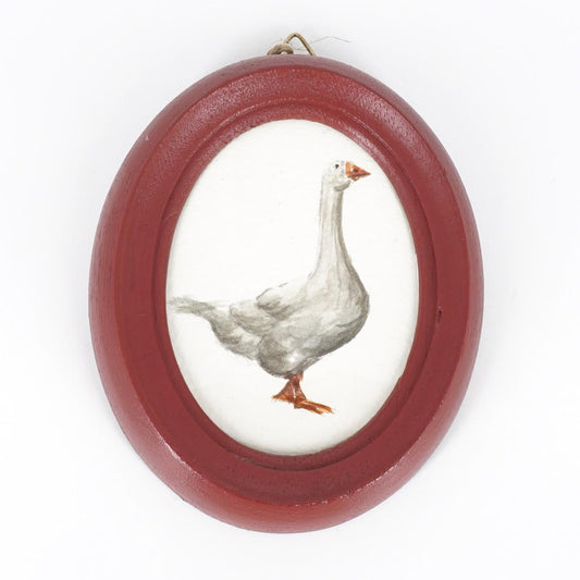 Quadretto OCA ANSER ANSER CORNICE OVALE BORDEAUX  CATERINA BERTA 