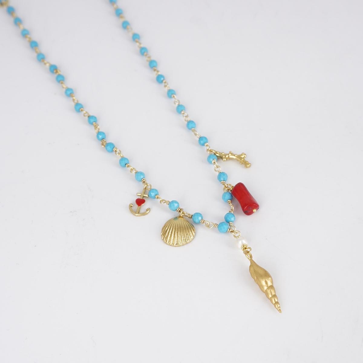 ARTEON COLLANA ROSARIO AZZURROCONCHIGLIE