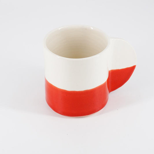 NICOLE TAZZA TÉBICOLORE BIANCO E ROSSO