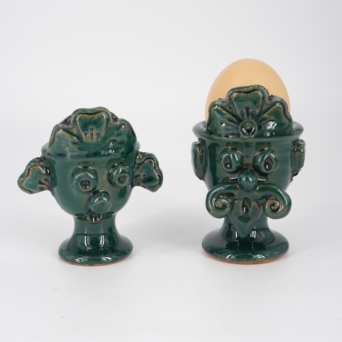 Mori egg cup CLOVERS green