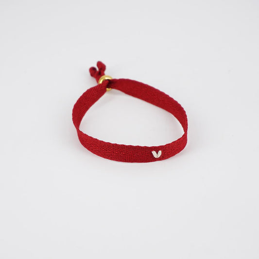 Bordeaux HEART ribbon bracelet